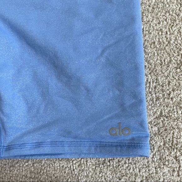 Alo yoga high waist glitter bike short marina blue - Picture 8 of 8